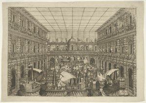 Naumachia i gården til Palazzo Pitti af Orazio Scarabelli