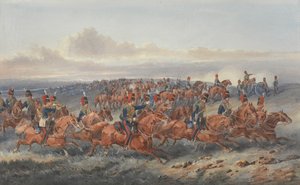 The Chestnut Troop (A Batteri) Royal Horse Artillery (akvarel på papir)