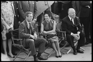 Paul Newman, prinsesse Margaret og Alfred Hitchcock på settet til 