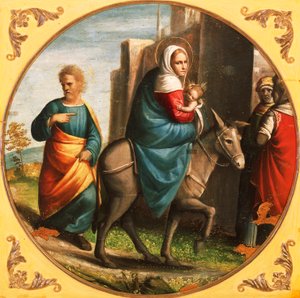 Retur fra flyvning til Egypten af Ortolano (c.1488 c.1525)
