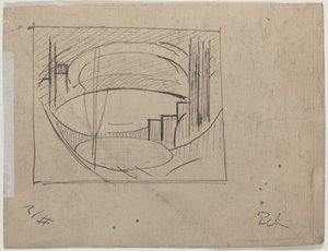 Studie til "Soho" (verso) af Oscar F. Bluemner