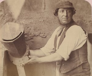 [Mand med hjelm], 1858. af Oscar Gustav Rejlander