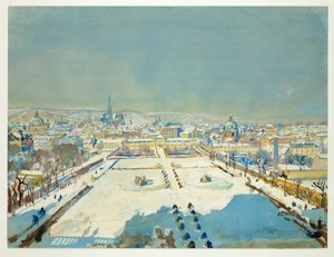 Vinter i Belvedere-haverne (akvarel og kropsmaling)