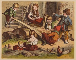 See-Saw (farvelitografi) af Oskar Pletsch
