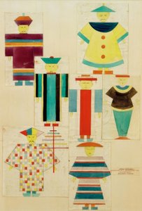 7 figurer af nattergalen af Oskar Schlemmer