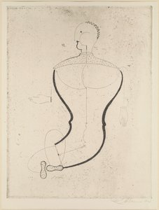 Abstrakt figur til venstre, 1923. af Oskar Schlemmer