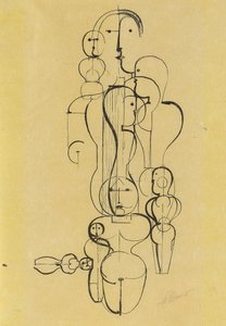 Koncentrisk gruppe: Figurplan K1 Koncentrisk gruppe: Figurplan K1, 1922. af Oskar Schlemmer
