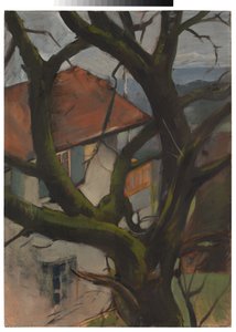 Eichberger-huset med valnøddetræ af Oskar Schlemmer