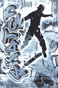 Graffiti og skateboard-action