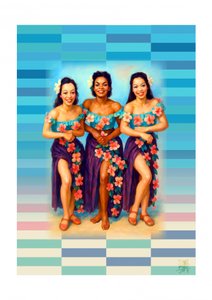 Smilende hawaiiske dansere af Osvaldo Russo