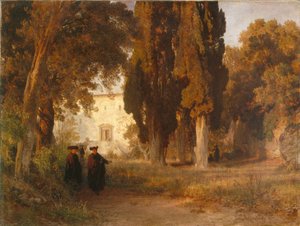 Klosterhaven, efter 1857 af Oswald Achenbach