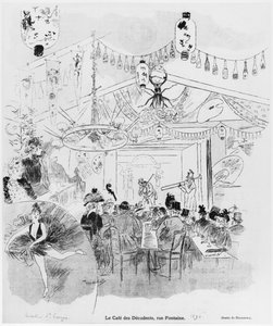 Cafe des Decadents, 16bis rue Fontaine, Paris, 1890 af Oswald Heidbrinck