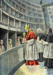 Monseigneur Richard giver konfirmation til unge fanger på Petite Roquette
