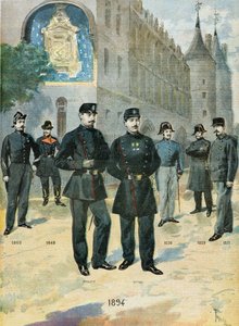 Det franske politis forskellige kostumer af Oswaldo Tofani