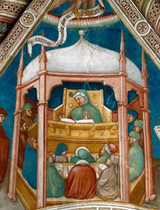 Sankt Augustin underviser i retorik i Kartago. (Fresco