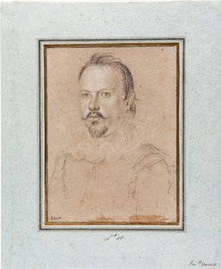 Portræt af Vincent I af Gonzague, hertug af Mantua (Vincenzo I Gonzaga, hertug af Mantua) (1562-1612) Tegning af Ottavio Leoni (1578-1630) Genes, Musei di Strada Nuova, inv 2440