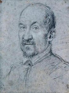 Portræt af en gejstlig (blyant på papir) af Ottavio Mario Leoni