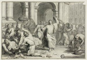 Kristus driver pengevekslerne ud af templet af Ottmar Elliger the Younger