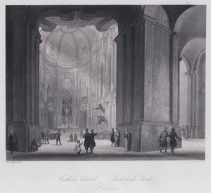 katolske kirke, Dresden (gravering) af Otto (after) Wagner