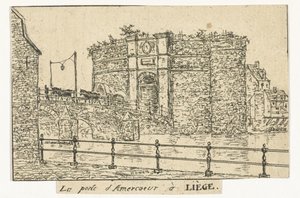 Amercoeurpoort te Luik Amercoeur-porten i Liège (titel på objekt) af Otto Baron Howen