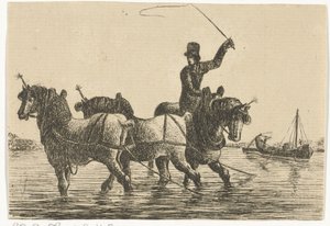 Tre trækheste i vandet af Otto Baron Howen