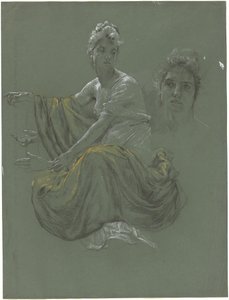 Elegant ung kvinde i klassisk draperi