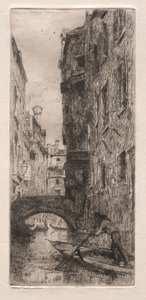 Ætsninger af Venedig: Ponte del Pistor, Venedig, 1880.