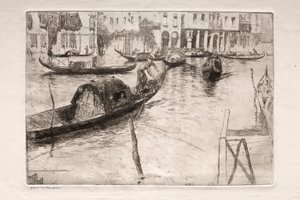 Ætsninger af Venedig: San Felice færge, 1800-tallet. af Otto H. Bacher