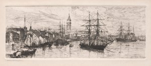 Skibsfart og hertugpaladset, 1888. af Otto H. Bacher