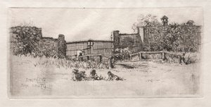 Porten, Lustheim, 1879. af Otto H. Bacher