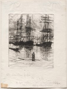 Tre skibe, Venedig, 1880. af Otto H. Bacher