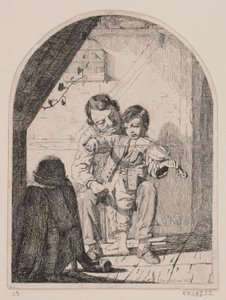 Drengen lærer at spille violin