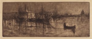 En våd aften i Venedig, ca. 1880.