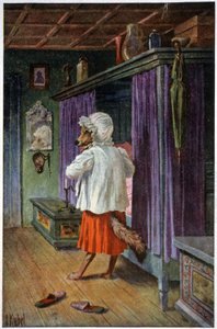 Susi naamioituu elokuvassa Isoäiti, n. 1910 (postikortti) af Otto Kubel