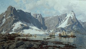 Snelandskab fra Reine, Lofoten