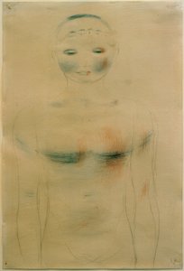Frontal halvfigur. Fra den lyserøde serie af Otto Meyer Amden
