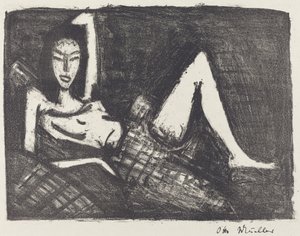 Pige på en sofa af Otto Müller