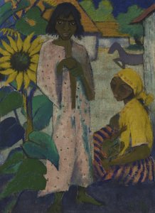 Sigøjnere med solsikker, 1927. af Otto Mueller