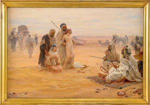 Le marche aux esclaves - Slavemarkedet - Maleri af Otto Pilny (1866-1936), Olie på lærred 1910 (80x120 cm) - Privat samling