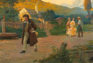 Den ensomme mester Beethoven på en gåtur nær Wien, 1908.
