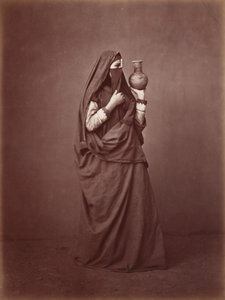 Portræt af en egyptisk kvinde, ca. 1870 (foto) af Otto Schoefft