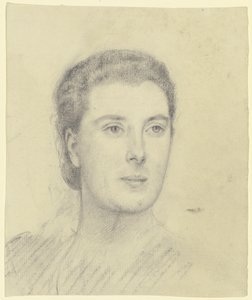 Portræt af en dame (Margret Freebody?) af Otto Scholderer