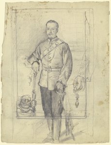 Portræt af en mand i uniform af Otto Scholderer