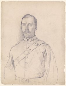 Portræt af en mand i uniform, halvfigur af Otto Scholderer