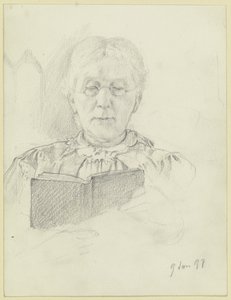 Luise Scholderer læser af Otto Scholderer