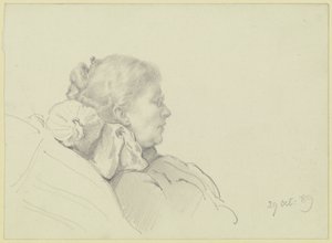 Luise Scholderer læser af Otto Scholderer