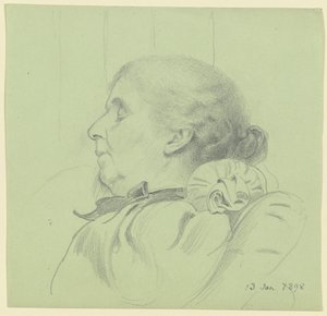 Luise Scholderer sovende af Otto Scholderer