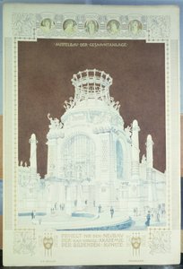 Academy of Fine Arts, Wien, design for Hall of Honor (farvet blyant)