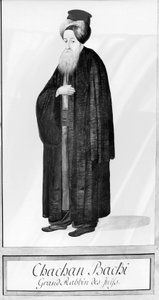 Chachan Bachi, İstanbuls overrabbiner, ca. 1790 (akvarel på papir) af Ottoman School