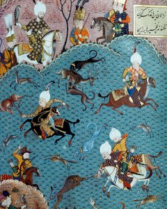 Jagtscene i nærværelse af Sultan Murad II (Murat) (1404-1451) Miniature fra det 17. århundrede. Istanbul, Topkapi Sarayi Museumsbibliotek af Ottoman School